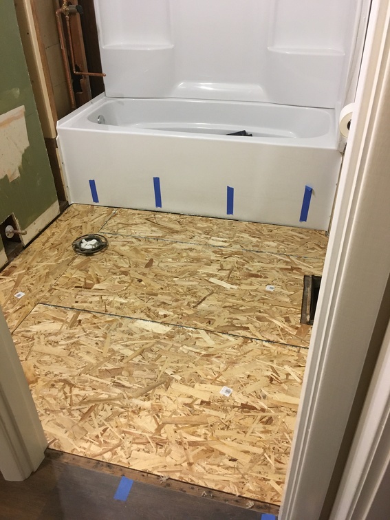First Layer of Bathroom Underlayment